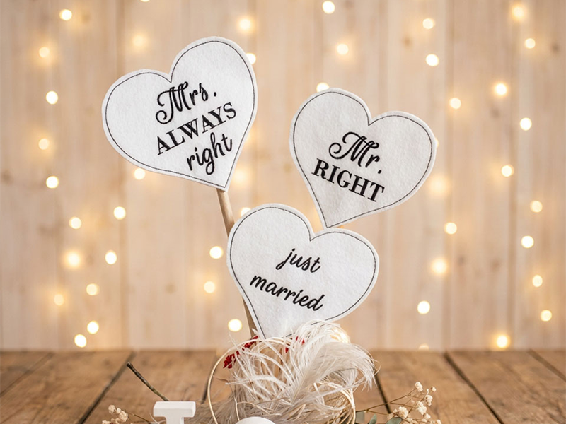 Preview: Hochzeits Herzen Stabdatei - ITH-Stickdatei